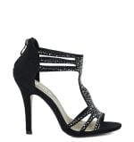 zamszowe sandałki z cholewką zapinane z tyłu na suwak - bokiem