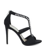 zamszowe sandałki z cholewką - bokiem