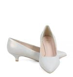 GASSU Czółenka JESSICA białe perłowe kaczuszka - z przodu