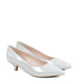 JESSICA - Srebrne czółenka GASSU na niskiej szpilce - po skosie