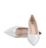 JESSICA - Srebrne czółenka GASSU na niskiej szpilce - z przodu