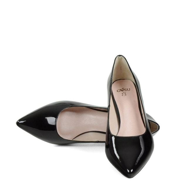 JESSICA - Czarne czółenka na kaczuszce - z przodu