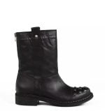 wygodne, czarne botki z naturalnej skóry licowej - bokiem