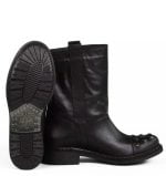 wygodne, czarne botki z naturalnej skóry licowej - bokiem