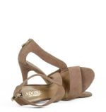 Sandałki brązowe zamszowe szpilki - z przodu