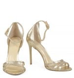 Złote sandałki na szpilce ekskluzywnej marki GASSU - z przodu