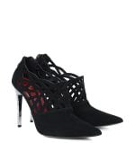 GASSU Botki AMELIA czarne zamszowe na srebrnej szpilce - obrazek 6