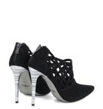 GASSU Botki AMELIA czarne zamszowe na srebrnej szpilce - obrazek 5