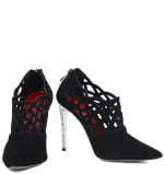 GASSU Botki AMELIA czarne zamszowe na srebrnej szpilce - obrazek 3