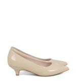 JESSICA - Beżowe niskie czółenka - bokiem