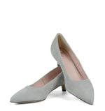 JESSICA - Szare czółenka na wygodnym, niskim obcasie - z przodu