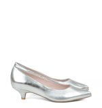 JESSICA - Srebrne czółenka na kaczuszce - bokiem