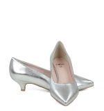 JESSICA - Srebrne czółenka na kaczuszce - z przodu