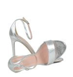 AVA - Srebrne sandałki na szpilce - z przodu
