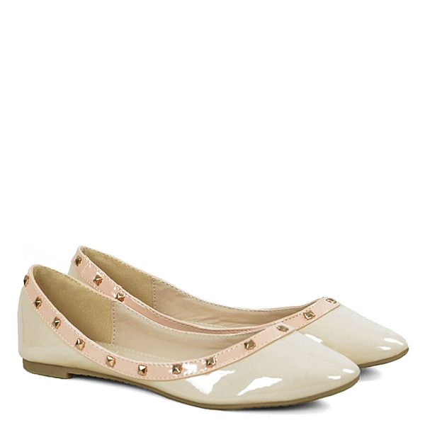 baleriny-bezowe-lakierowane-ozdobna-lamowka-1.jpg Baleriny beżowe lakierowane ozdobna lamówka - obrazek 5