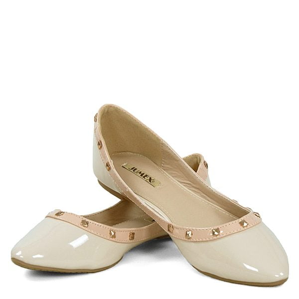 baleriny-bezowe-lakierowane-ozdobna-lamowka-3.jpg Baleriny beżowe lakierowane ozdobna lamówka - obrazek 3