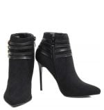 botki na szpilce w kolorze czarnym - z przodu