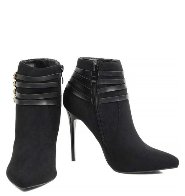 botki na szpilce w kolorze czarnym - z przodu