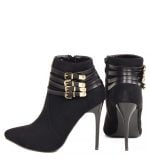 botki na szpilce w kolorze czarnym - z tyłu