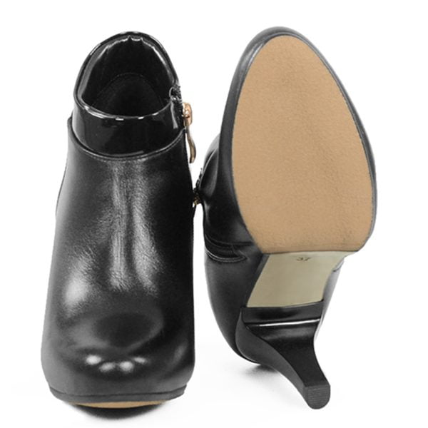 Botki JAVEIRA czarne na szpilce ze skóry licowej