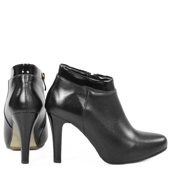 Botki JAVEIRA czarne na szpilce ze skóry licowej