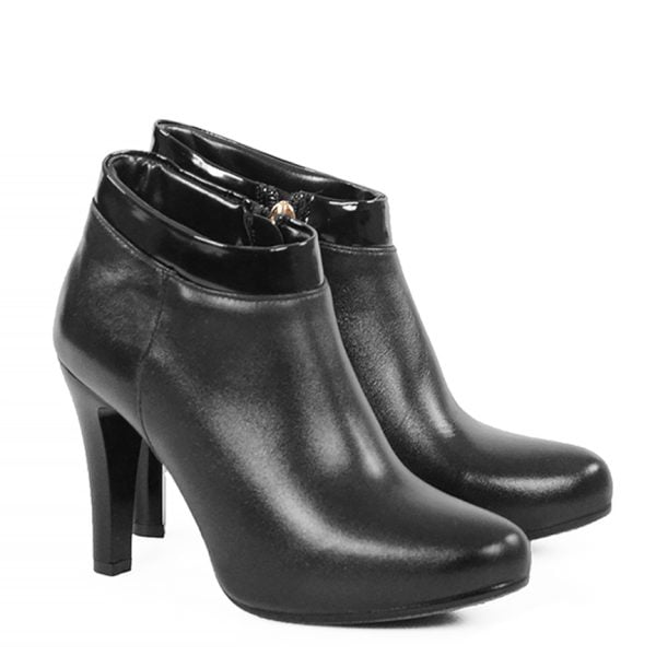 Botki JAVEIRA czarne na szpilce ze skóry licowej