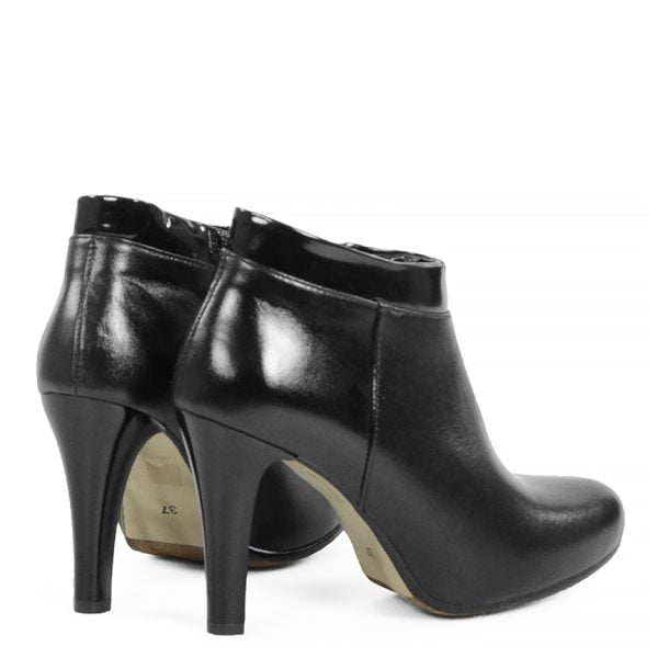 Botki JAVEIRA czarne na szpilce ze skóry licowej