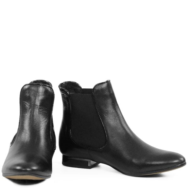 GASSU Botki czarne SARAH szaszki z licowej skóry