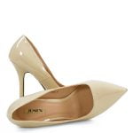 Czółenka beżowe szpilki lakierki szpic - obrazek 3