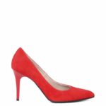 GASSU Czółenka AOI czerwone zamszowe szpilki - bokiem