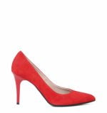 GASSU Czółenka AOI czerwone zamszowe szpilki - bokiem