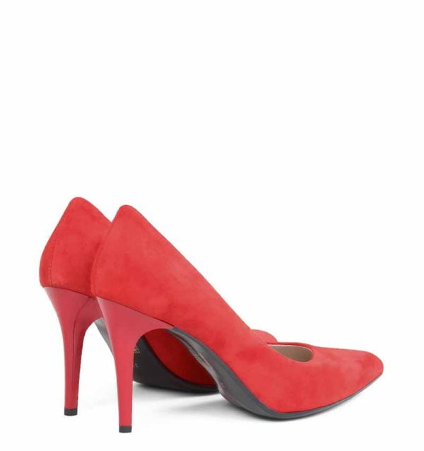 GASSU Czółenka AOI czerwone zamszowe szpilki - po skosie