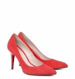 GASSU Czółenka AOI czerwone zamszowe szpilki - po skosie