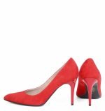 GASSU Czółenka AOI czerwone zamszowe szpilki - z tyłu