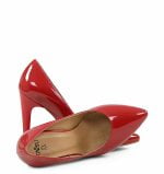 JADE - Czerwone eleganckie klasycznie gładkie szpilki - z przodu