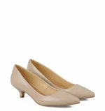 Beżowe czółenka na kaczuszce - po skosie