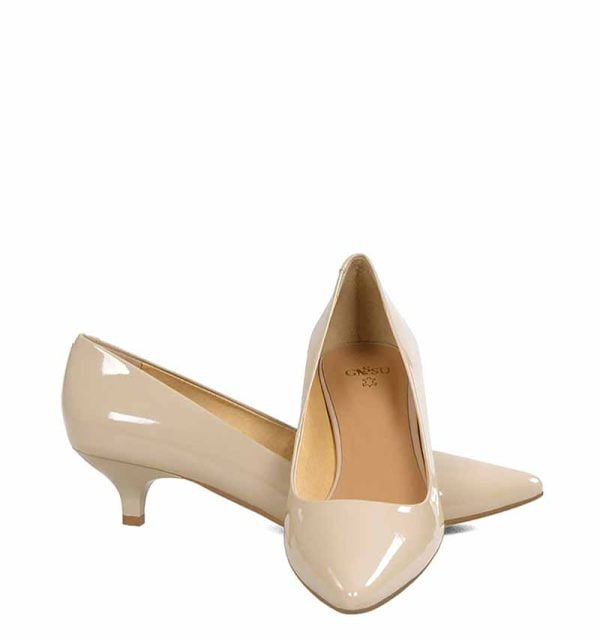 GASSU Czółenka MICHELLE Beżowa na kaczuszce - z przodu