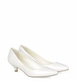 GASSU Czółenka MICHELLE Białe na kaczuszce - po skosie