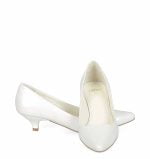 GASSU Czółenka MICHELLE Białe na kaczuszce - z przodu