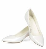 GASSU Czółenka MICHELLE Białe na kaczuszce - z przodu