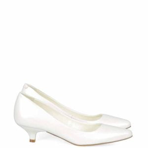 GASSU Czółenka MICHELLE Białe na kaczuszce - bokiem