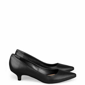 GASSU Czółenka MICHELLE czarne na kaczuszce - bokiem