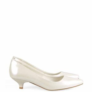 GASSU Czółenka MICHELLE Ecru na kaczuszce - bokiem