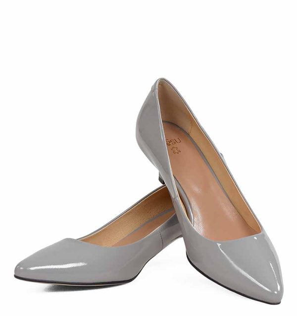 GASSU Czółenka MICHELLE Szare czółenka na kaczuszce - z przodu