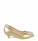 GASSU Czółenka MICHELLE Złote na kaczuszce - bokiem