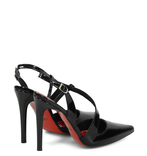 GASSU Czółenka ELISE szpilki bez pięty czarne - obrazek 4