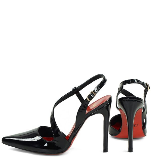 GASSU Czółenka ELISE szpilki bez pięty czarne - obrazek 7