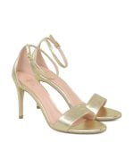 ELLA - Złote sandałki na szpilce - po skosie