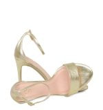 ELLA - Złote sandałki na szpilce - z przodu