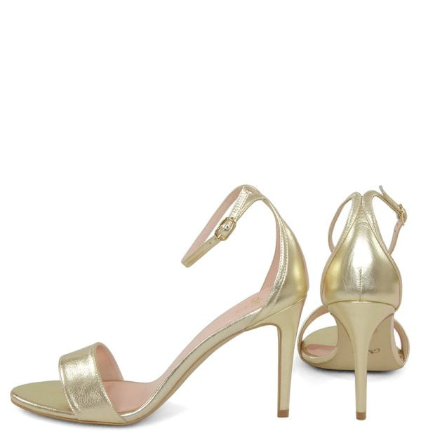 ELLA - Złote sandałki na szpilce - z tyłu